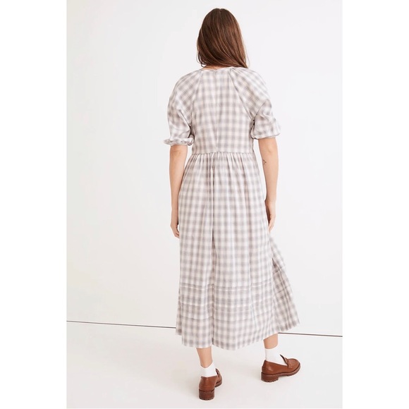Madewell Marianna Puff-Sleeve Midi Dress in Plaid - Picture 3 of 9